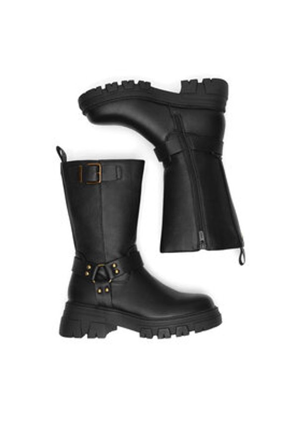 MEXX Botki MI001805043W Czarny. Kolor: czarny. Materiał: skóra