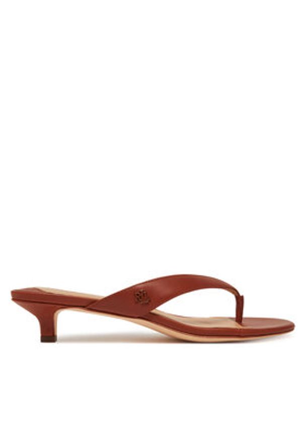 Lauren Ralph Lauren - LAUREN RALPH LAUREN Japonki Francesca 802966841002 Brązowy. Kolor: brązowy. Materiał: skóra