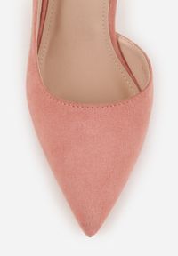 Renee - Różowe Szpilki Vices z Wkładką ze Skóry Naturalnej Ozdobione Wycięciem Oliritia. Okazja: na co dzień. Kolor: różowy. Materiał: skóra. Wzór: aplikacja. Obcas: na szpilce. Styl: casual #9