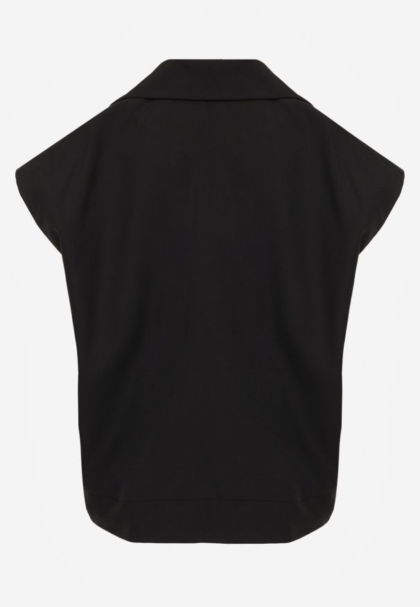 Born2be - Czarna Garniturowa Kamizelka Oversize z Dwurzędowym Zapięciem Edriana. Okazja: na co dzień, do pracy, na spotkanie biznesowe. Kolor: czarny. Materiał: jeans, poliester. Styl: klasyczny, casual, biznesowy, elegancki