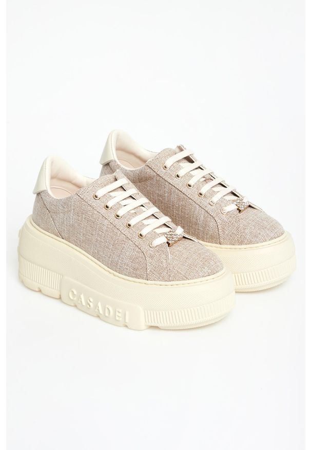 Casadei - Sneakersy damskie skórzane CASADEI. Materiał: skóra