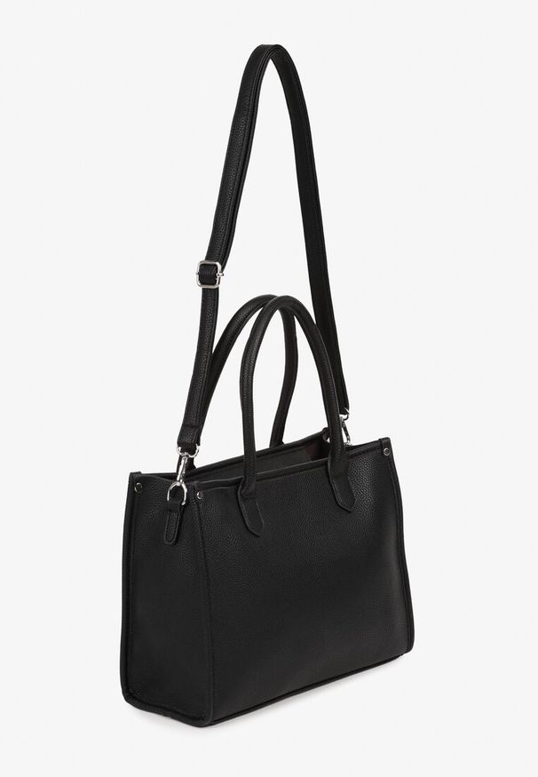 Renee - Czarna Torebka Shopperka Mała z Dodatkowym Paskiem na Ramię Helseki. Kolor: czarny. Styl: elegancki, casual. Rodzaj torebki: na ramię