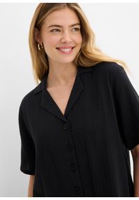 bonprix - Koszula muślinowa. Kolor: czarny. Materiał: bawełna. Długość rękawa: krótki rękaw. Długość: krótkie #3