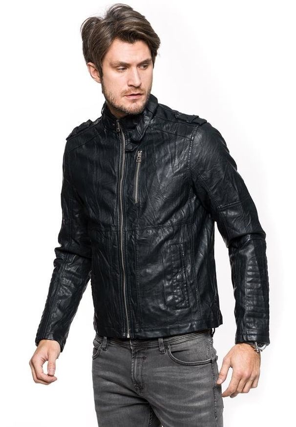 Tom Tailor - KURTKA SKÓRZANA TOM TAILOR LEATHER-LOOK BIKER JACKET 3721883.00.12 COL. 2578. Materiał: skóra ekologiczna. Styl: klasyczny