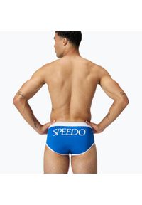 Kąpielówki męskie Speedo Jetstream Retro Logo Brief. Kolor: niebieski