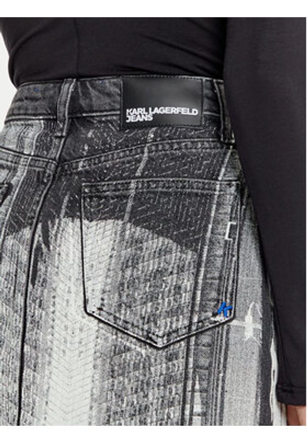 Karl Lagerfeld Jeans Spódnica jeansowa 246J1203 Szary Regular Fit. Kolor: szary. Materiał: bawełna