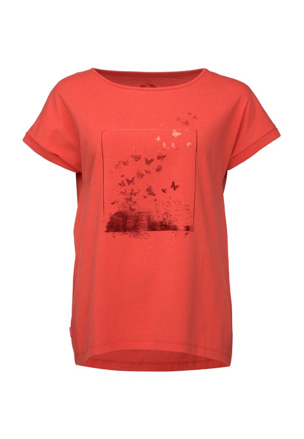 Lowa - Stylowe T-Shirt dla Pań Loaf Bazala w Kolorze Czerwonym. Typ kołnierza: polo. Kolor: czerwony. Materiał: bawełna. Wzór: nadruk. Styl: elegancki