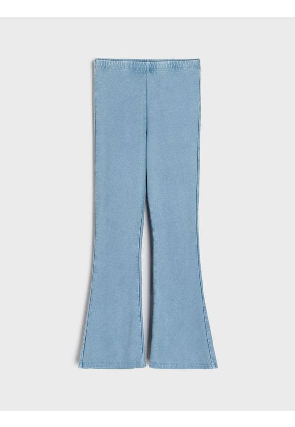 Sinsay - Spodnie dzwony z gumką w pasie - niebieski. Kolor: niebieski