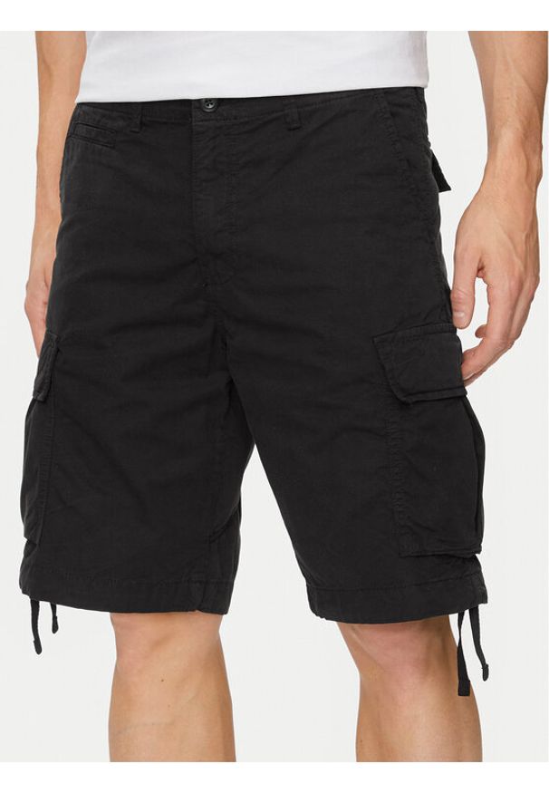 Jack & Jones - Jack&Jones Szorty materiałowe Cole 12253122 Czarny Loose Fit. Kolor: czarny. Materiał: bawełna