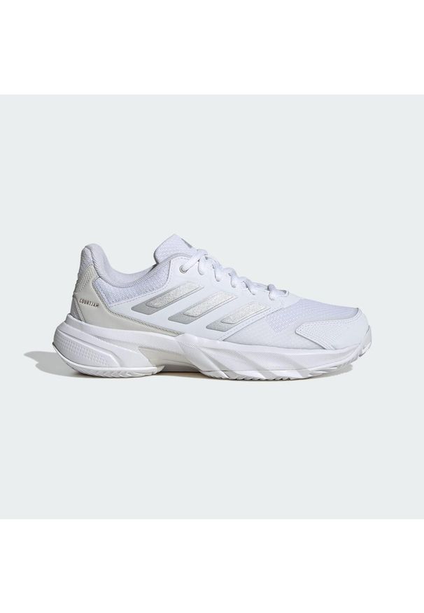 Adidas - Buty Courtjam Control 3 Clay Tennis. Kolor: biały, szary, wielokolorowy. Sport: tenis
