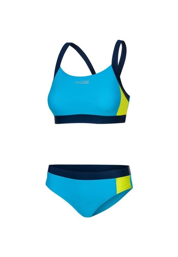 Aqua Speed - Dwuczęściowy strój pływacki damski NAOMI. Kolor: zielony, wielokolorowy, niebieski