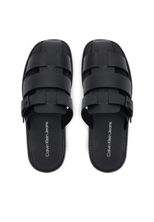 Calvin Klein Jeans Klapki Sq Molded Sandal Fisherman YM0YM01220 Czarny. Kolor: czarny. Materiał: skóra