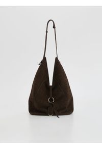 Reserved - Torebka hobo - ciemnobrązowy. Kolor: brązowy. Materiał: skórzane #1