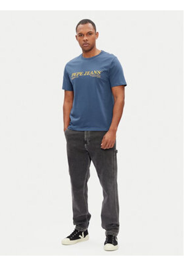 Pepe Jeans T-Shirt Dylan PM509728 Niebieski Regular Fit. Kolor: niebieski. Materiał: bawełna
