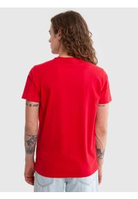 Big-Star - Koszulka męska z nadrukiem z linii Authentic czerwona Millaner 603. Okazja: do domu. Kolor: czerwony. Materiał: bawełna, dzianina. Wzór: nadruk. Styl: klasyczny #3