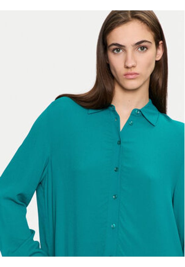 Sisley Koszula 5ZMZLQ07I Zielony Oversize. Kolor: zielony. Materiał: wiskoza