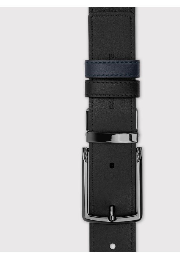 Pako Lorente - PAKO LORENTE – Dwustronny skórzany pasek męski. Materiał: skóra