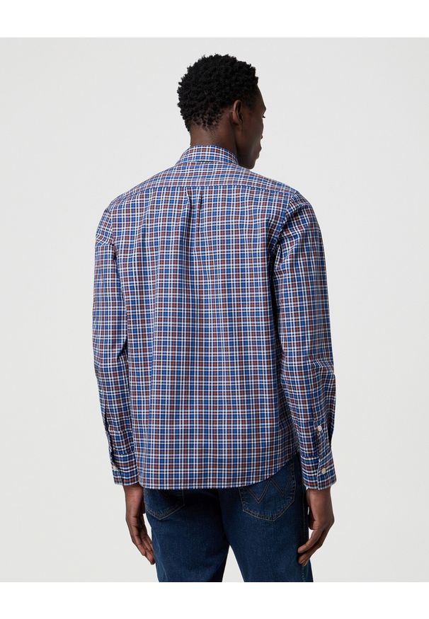 Wrangler - MESKA KOSZULA WRANGLER 1 PKT POPLIN SHIRT DARK BLUE 112371403