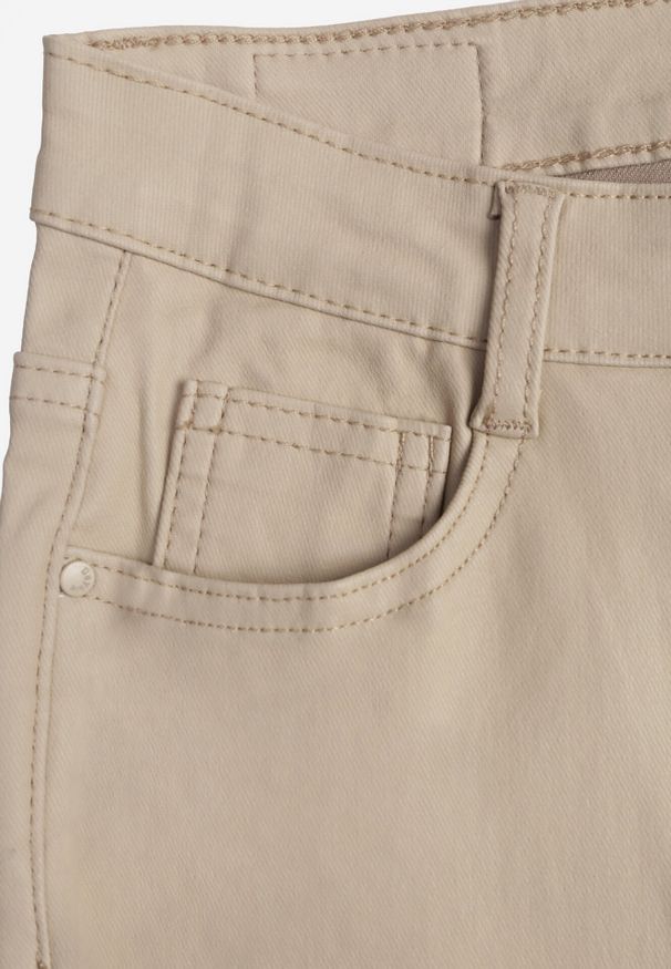 Born2be - Beżowe Modelujące Spodnie Skinny z Kieszeniami Envoi. Okazja: na co dzień. Kolor: beżowy. Materiał: skóra. Styl: casual, elegancki