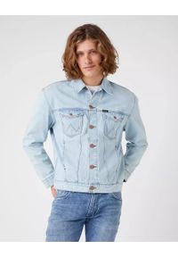 Wrangler - WRANGLER ANTI FIT JACKET MĘSKA KURTKA JEANSOWA ICY BRUSH BACK W4597915A. Materiał: jeans