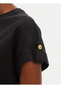 TOMMY HILFIGER - Tommy Hilfiger T-Shirt Gold Button WW0WW45628 Czarny Regular Fit. Kolor: czarny. Materiał: bawełna #5