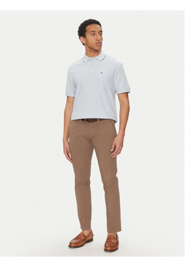 TOMMY HILFIGER - Tommy Hilfiger Polo MW0MW38457 Błękitny Classic Fit. Typ kołnierza: polo. Kolor: niebieski. Materiał: bawełna