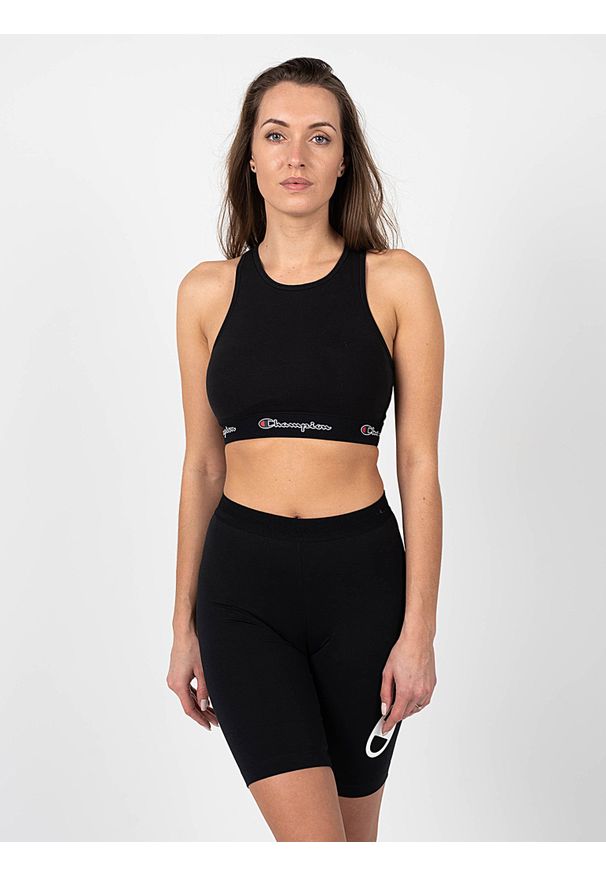 Champion Stanik "Sport Bra" | 114559 | Sport Bra | Kobieta | Czarny. Kolor: czarny. Materiał: bawełna, elastan. Wzór: nadruk