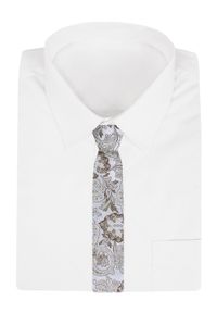 Męski Krawat - Chattier - Odcienie Beżu i Jasnej Popieli. Kolor: wielokolorowy, brązowy, beżowy. Materiał: tkanina. Styl: elegancki, klasyczny, wizytowy #3