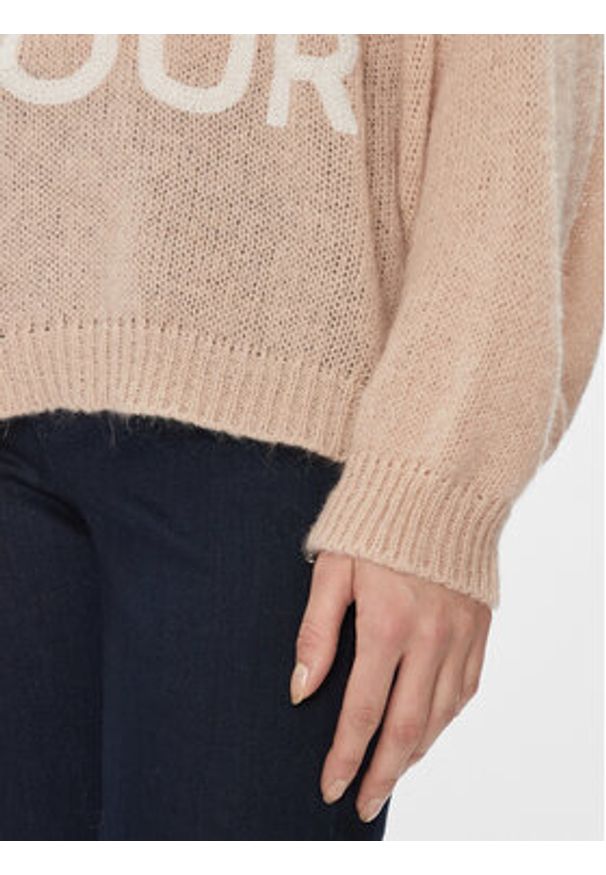 Kontatto Sweter 3M1200 Beżowy Oversize. Kolor: beżowy. Materiał: syntetyk