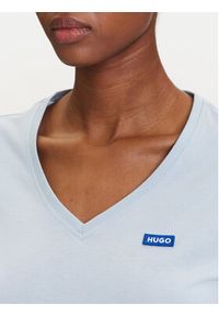 Hugo - HUGO T-Shirt Classic 50513667 Błękitny Slim Fit. Kolor: niebieski. Materiał: bawełna