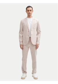 Tom Tailor Marynarka 1045065 Beżowy Regular Fit. Kolor: beżowy. Materiał: len