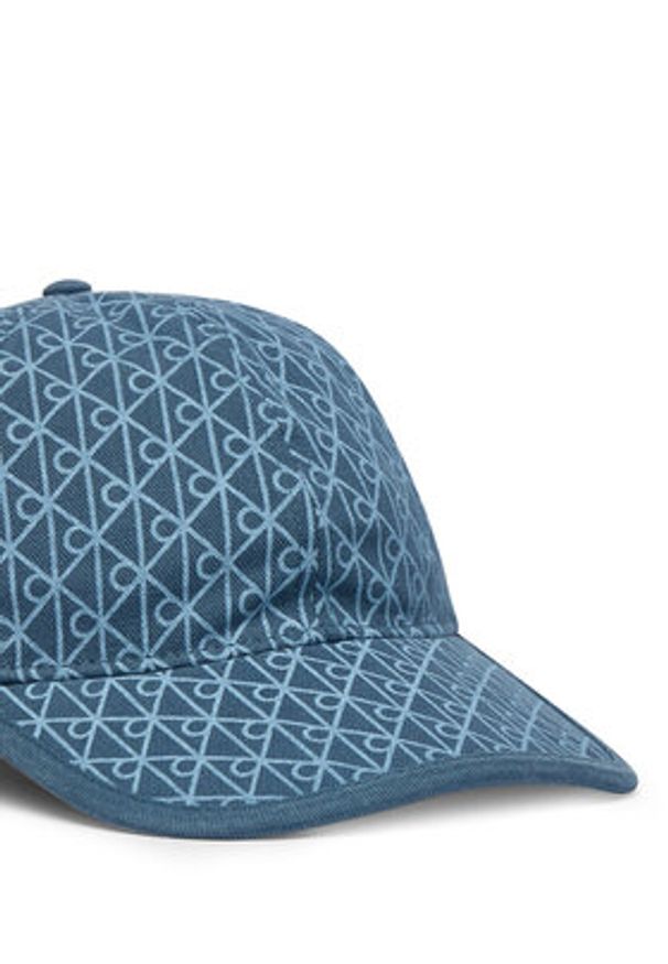 Calvin Klein Czapka z daszkiem Emblem Print W Leather Patch Cap LV04D5029G Niebieski. Kolor: niebieski. Materiał: bawełna. Wzór: nadruk