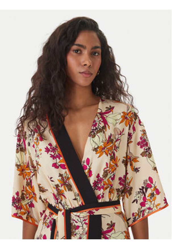 SIMONA CORSELLINI - Simona Corsellini Sukienka letnia P26CPAB01901 Écru. Kolor: kremowy. Materiał: wiskoza. Sezon: lato