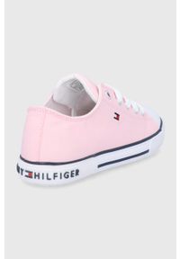 TOMMY HILFIGER - Tommy Hilfiger Tenisówki dziecięce kolor różowy. Nosek buta: okrągły. Zapięcie: sznurówki. Kolor: różowy. Materiał: materiał, włókno, guma #4
