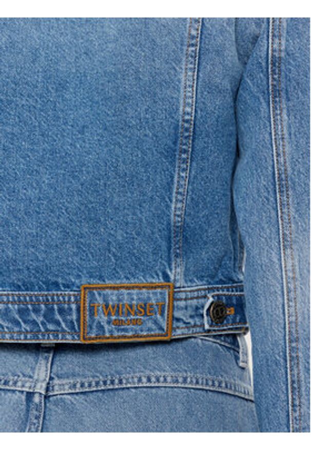 TwinSet - TWINSET Kurtka jeansowa 242TP2562 Niebieski Regular Fit. Kolor: niebieski. Materiał: bawełna