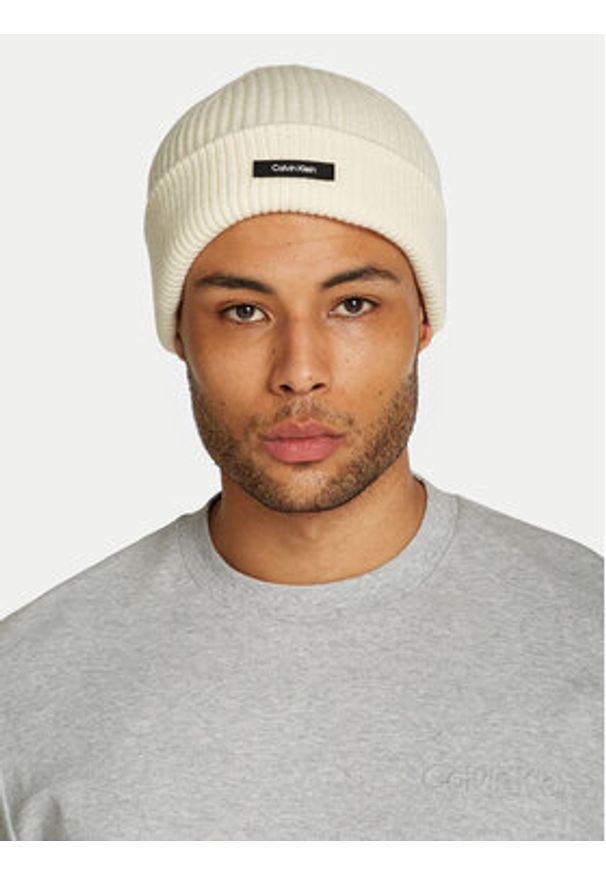 Calvin Klein Czapka Docker K50K512360 Écru. Materiał: materiał, wełna