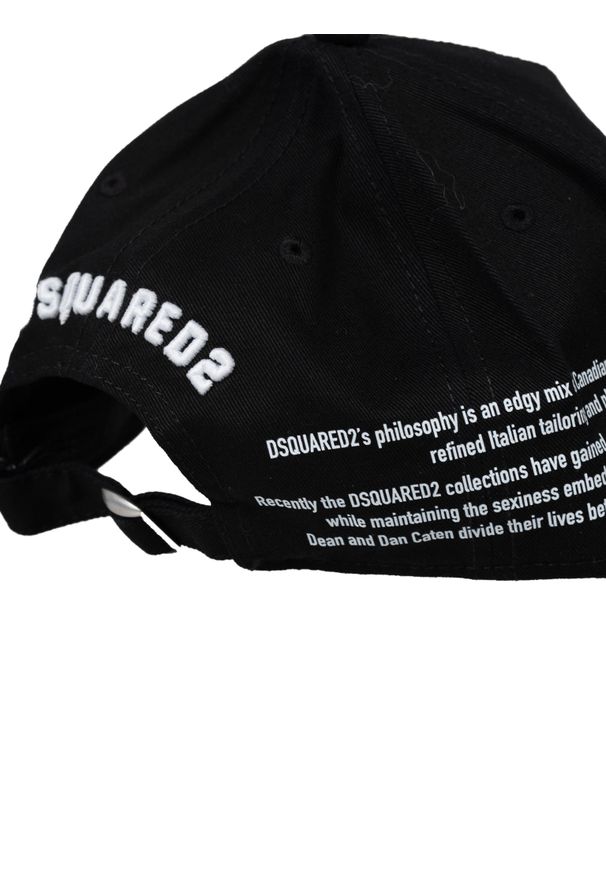 DSQUARED2 - Dsquared2 Bejsbolówka | BCM0290 05C00001 | Mężczyzna | Czarny. Kolor: czarny. Materiał: bawełna. Wzór: nadruk, aplikacja. Styl: sportowy, casual