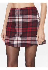 TOMMY HILFIGER - Tommy Hilfiger Spódnica trapezowa Tartan WW0WW39739 Czerwony Regular Fit. Kolor: czerwony. Materiał: bawełna