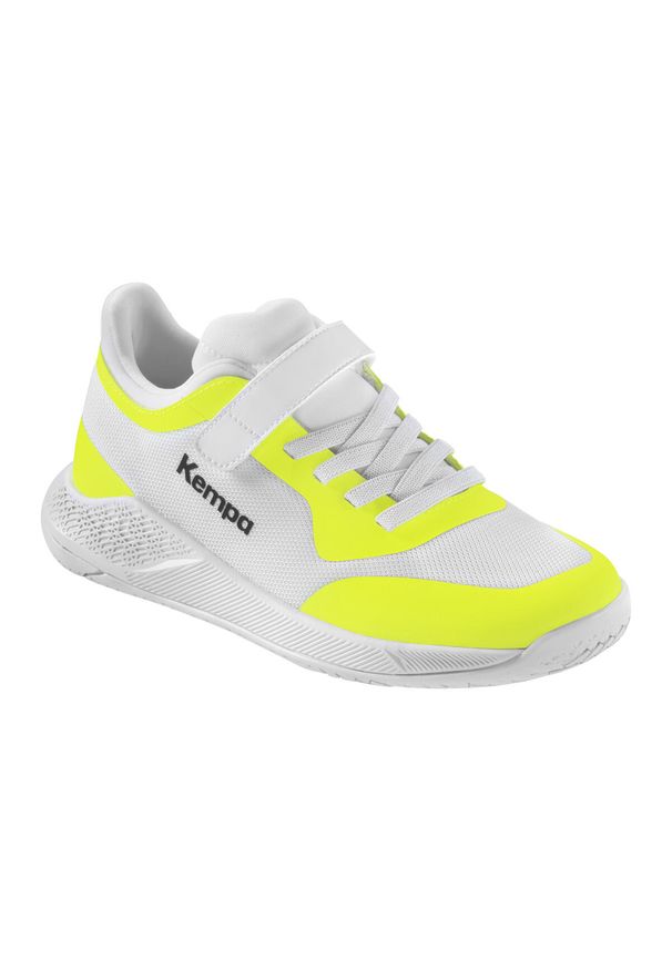 KEMPA - Dziecięce buty halowe Kempa Kourtfly. Kolor: biały, wielokolorowy, żółty. Sport: piłka ręczna