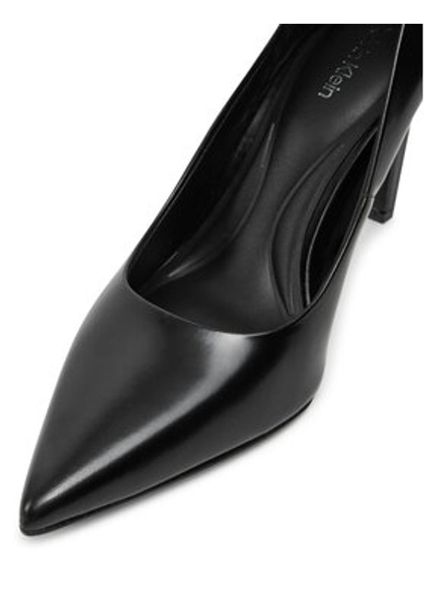 Calvin Klein Szpilki Heel Pump 90 - Brush L HW0HW02263 Czarny. Kolor: czarny. Materiał: skóra. Obcas: na szpilce