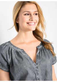 bonprix - "Bluzka bawełniana ""cold-dyed"", krótki rękaw, ze zrównoważonej bawełny". Kolor: szary. Materiał: bawełna. Długość rękawa: krótki rękaw. Długość: krótkie #3