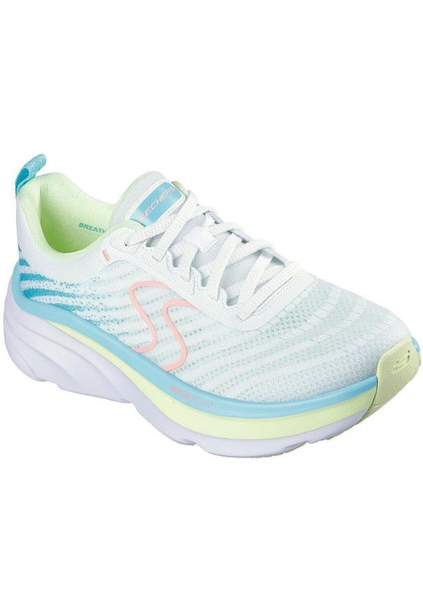 skechers - Adidasy Skechers D'lux Vapor - Cool B, Kobiety. Kolor: biały. Materiał: syntetyk, tkanina. Sport: fitness