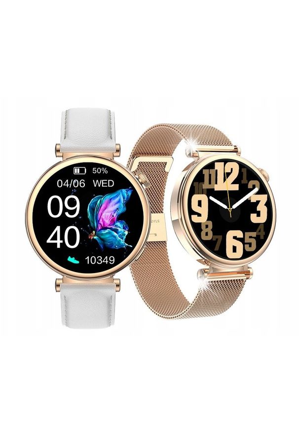KIANO - Smartwatch Kiano Smartwatch Kiano Style AMOLED Wodoodporny 1.32 210mAh Moduł GPS złoty. Rodzaj zegarka: smartwatch. Kolor: złoty