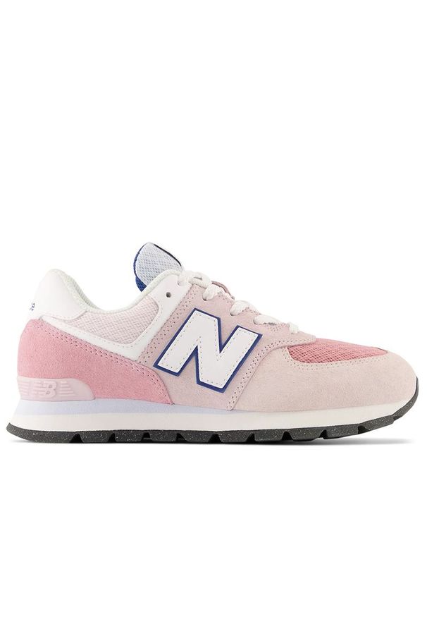 Buty New Balance GC574DH2 - różowe. Zapięcie: sznurówki. Kolor: różowy. Materiał: skóra, syntetyk, zamsz, materiał, guma. Szerokość cholewki: normalna. Model: New Balance 574. Sport: turystyka piesza