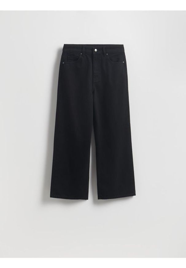 Reserved - Jeansy culotte - czarny. Kolor: czarny