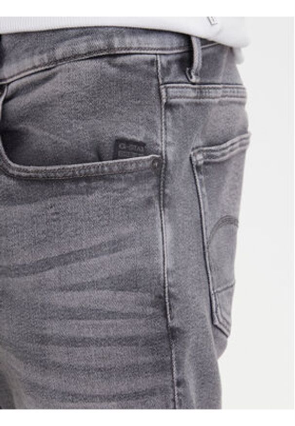 G-Star RAW - G-Star Raw Szorty jeansowe 3301 D10481-D535 Szary Slim Fit. Kolor: szary. Materiał: bawełna