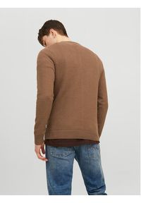 Jack & Jones Sweter 12212816 Brązowy Regular Fit. Kolor: brązowy. Materiał: bawełna #5