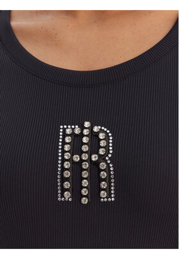 Fracomina T-Shirt FP26ST3001J42701 Czarny Slim Fit. Kolor: czarny. Materiał: syntetyk