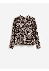 Reserved - Longsleeve z merceryzowanej bawełny - beżowy. Kolor: beżowy. Materiał: bawełna. Długość rękawa: długi rękaw #1