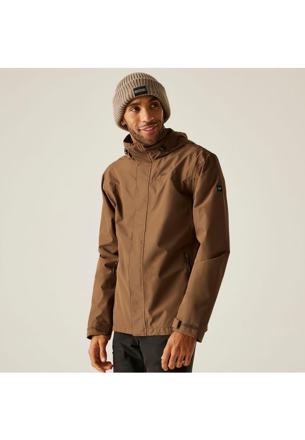 Regatta - Kurtka turystyczna męska Matt II Wodoodporna. Kolor: brązowy. Materiał: tkanina, bawełna. Sport: turystyka piesza